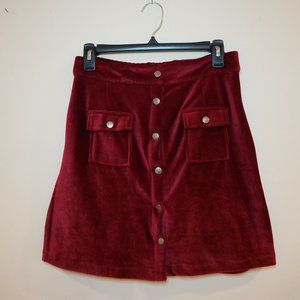 Umgee USA Corduroy Front Closure Mini Skirt